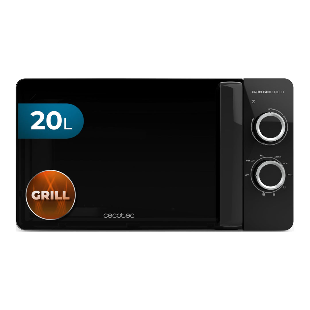 Cecotec Mikrowelle mit Grill Proclean 3130 Flatbed. Kapazität 20 l, 700 W, 6 Stufen, 800 W Grill, sc