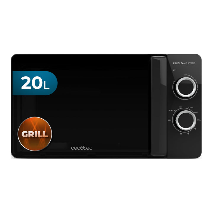 Cecotec Mikrowelle mit Grill Proclean 3130 Flatbed. Kapazität 20 l, 700 W, 6 Stufen, 800 W Grill, sc