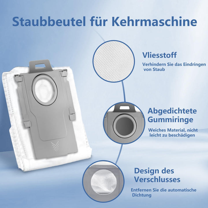 10 Stück Staubbeutel für Roborock Q Revo/Q Revo S/S8 MaxV Ultra/Qrevo Master/Qrevo Pro/Qrevo Slim/Qr