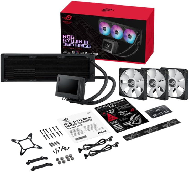 ASUS ROG Ryujin III 360 ARGB All-in-One Flüssig CPU-Kühler (3,5 Zoll LCD, Asetek-Pumpe der 8. Genera