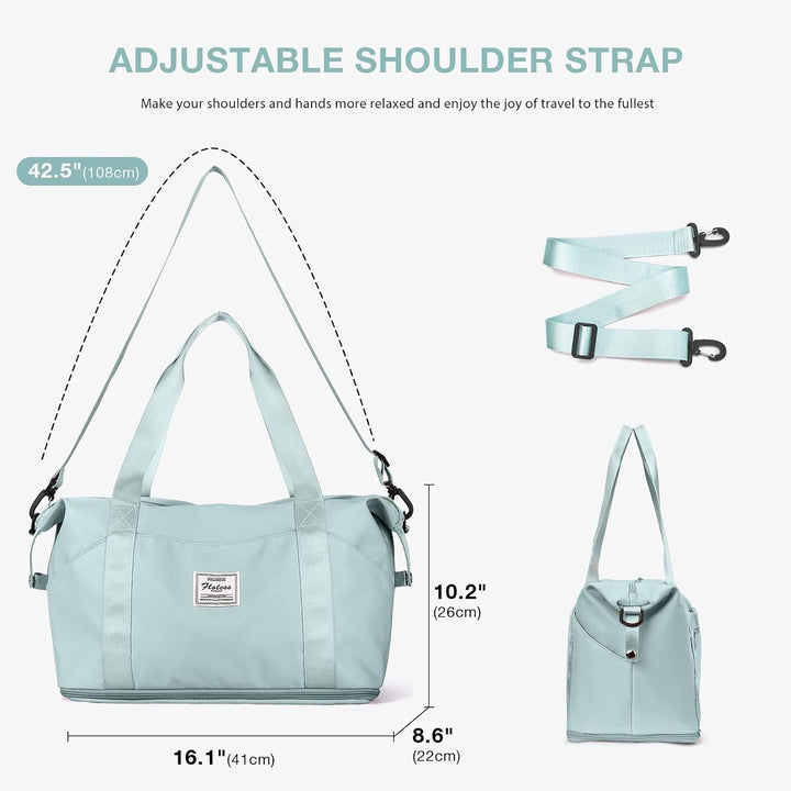 Reisetasche Damen Sporttasche mit Kulturbeutel 40x20x25 Ryanair Handgepäck Tasche Weekender Bag Schw