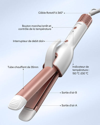 CkeyiN Airflow Styler Lockenstab Glätteisen 2 in 1,Keramikbeschichtung Haarstyling zum Glätten und L