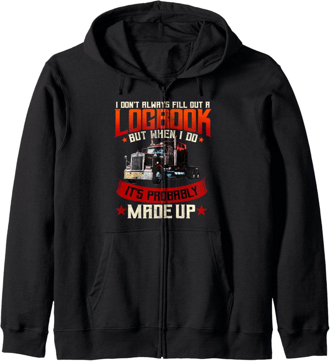 Trucker Geschenke Traktor Anhänger Truck 18 Wheeler Logbuch Kapuzenjacke