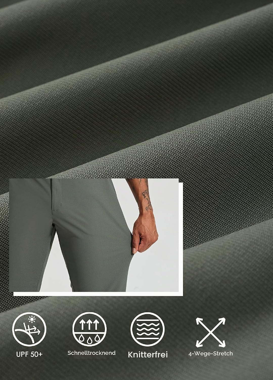 WILLIT Herren Hosen Stretch Stoffhose Lang Anzughose Freizeithose Leicht Einfarbig für Business Allt