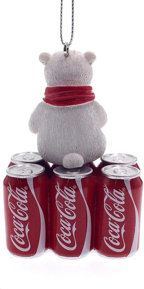 Kurt Adler CC2203 Coca-Cola Cub on 6-Pack Cans, 3-Inch Height, Resin