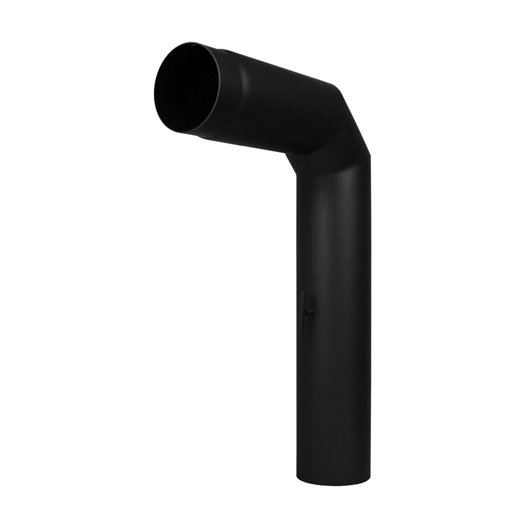 LANZZAS Ofenrohr Set 2x 45° Grad mit Tür, im Durchmesser, DN, Ø 150 mm, Farbe: schwarz-metallic - we