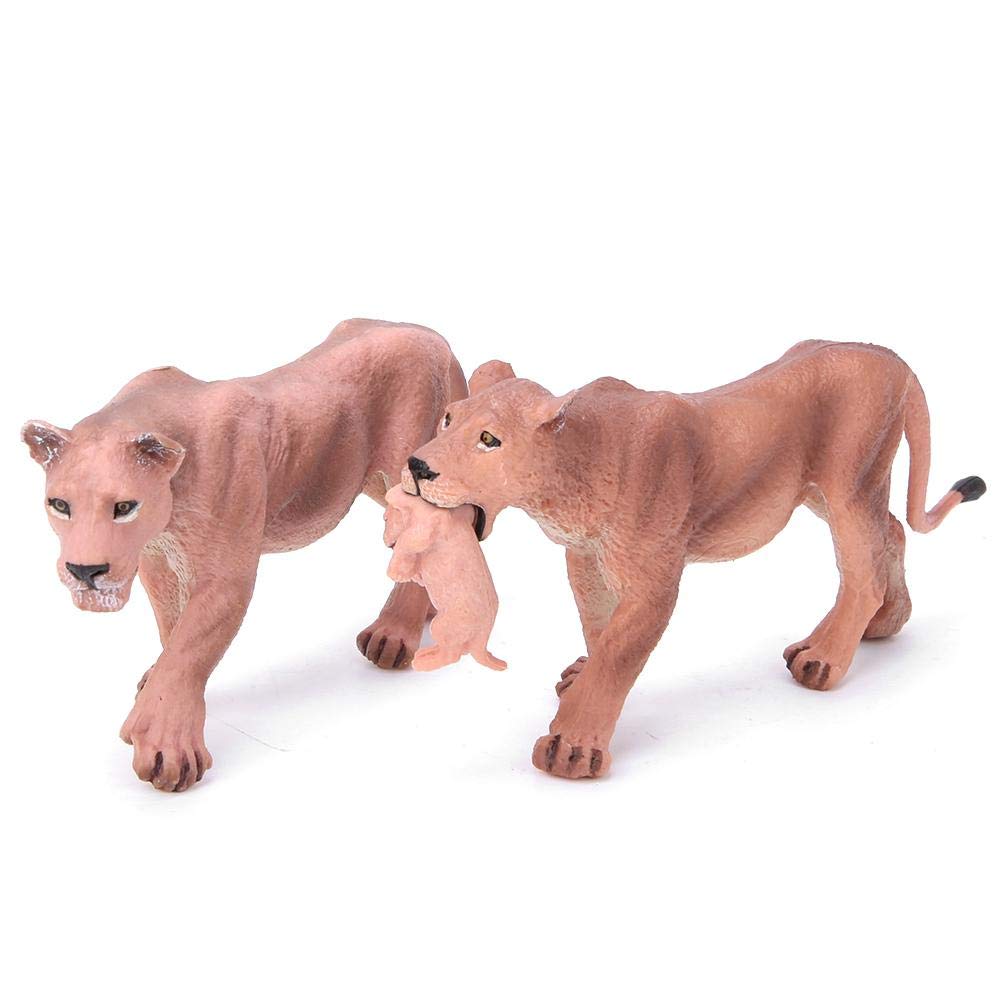 2 Pcs Löwinnen Modell Kunststoff Collection Dekoration Tier Modell Spielzeug frühes Pädagogisches Sp