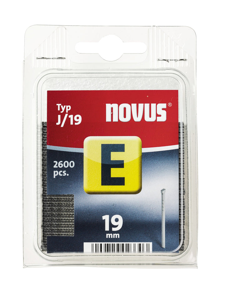 Novus Nägel 19 mm Länge, 2600 Stück vom Typ J/19, optimales Heftmittel zur Befestigung von Zierleist