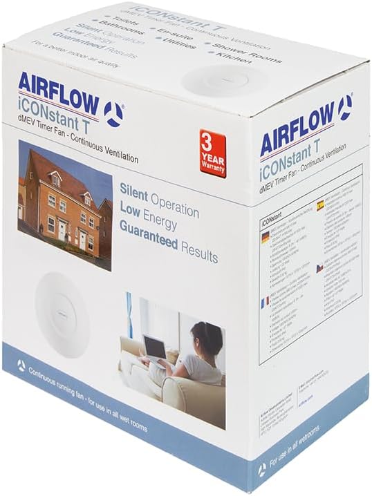 Airflow iconstant T Dauerbetrieb Timer Fan, weiss