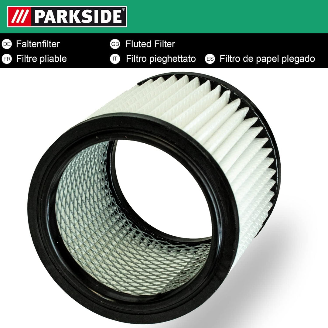 Original Parkside Lidl Falten-Filter mit Stahlinnengitter, stabile Ausführung, für Aschesauger und A