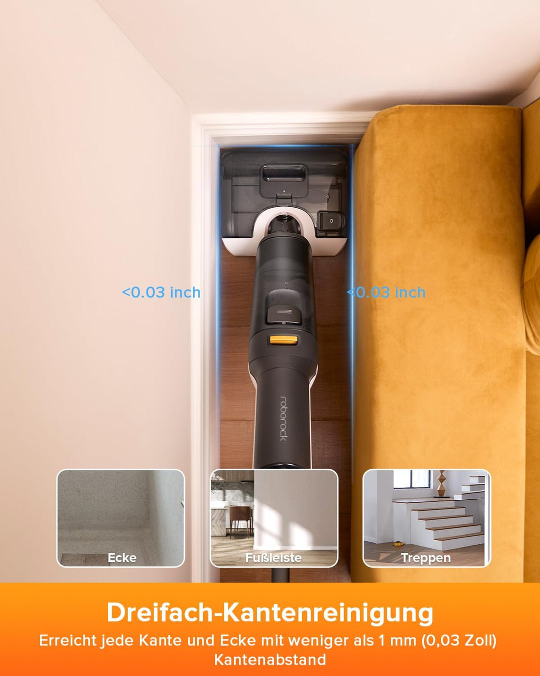 roborock F25 LT Nass Trockensauger, 180° Lay-Flat Saugwischer, 20.000 Pa Staubsauger, 90°C 5 Min Hoc