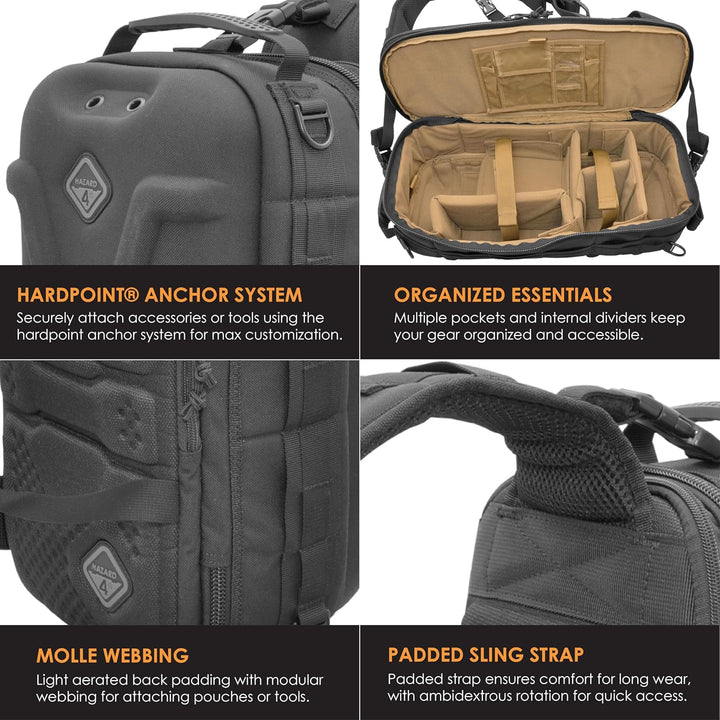 HAZARD 4 Plan-B Hard: Go-Bag Shell Sling-Pack Schwarz, Schwarz
