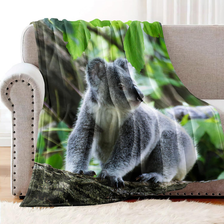YISUMEI Decke 150x200cm Flauschige Kuscheldecke Weich Flanell Fleecedecke Koala Sitzen 150 x 200 cm,