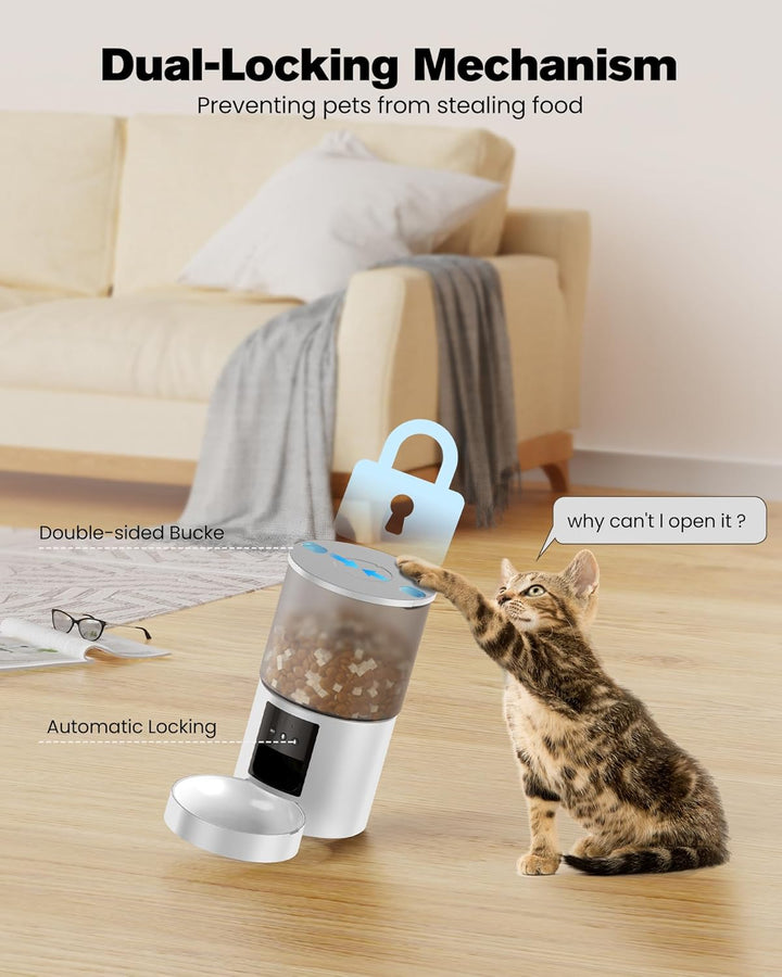 Futterautomat Katze Katzenfutter Automat WiFi: Futterspender Katze mit Massgeschneidert Zeitplan - A