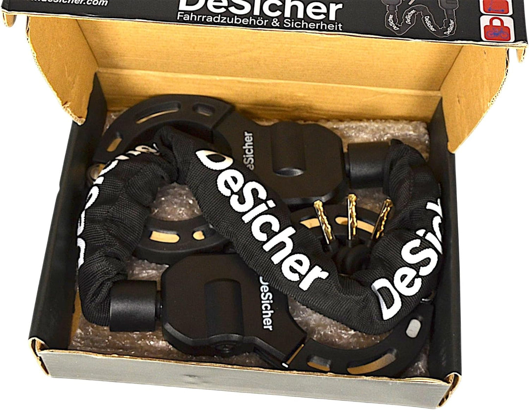 DuoLock 90 - Grosses Handschellen-Kettenschloss für E-Scooter &amp; Fahrrad, 90 cm, 70 mm Öffnungsdurchm
