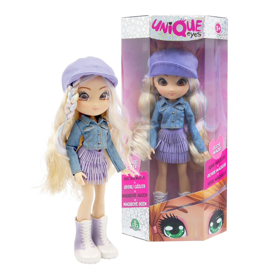Giochi Preziosi Unique Eyes, Puppe 25 cm – Rebecca mit Blick auf die Augen, mit Kleidung, Spielzeug