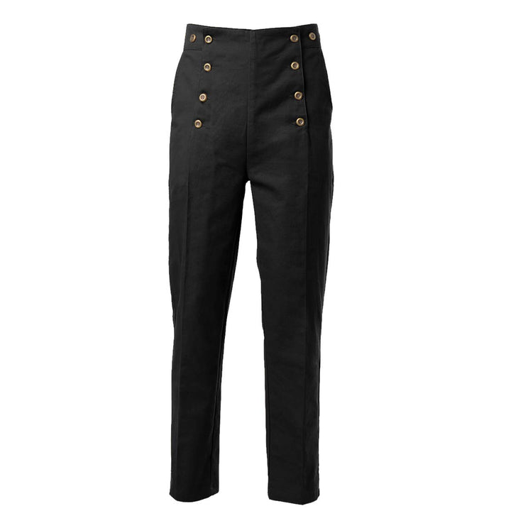 GRACEART Steampunk Gothic Herren Hose Men Lange Casual Hosen Mittelalter Kostüm Cosplay L Schwarz, L