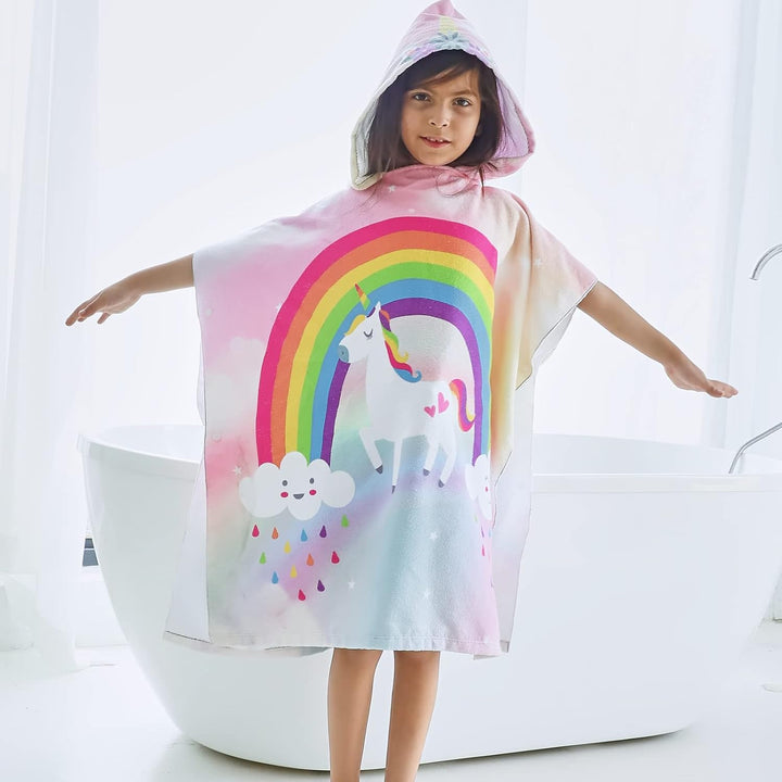 KAKU NANU Badetücher Badehandtuch Kinder, Exquisites Muster Bademantel Badeponcho Badeponcho Kinder