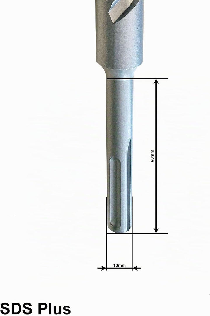 SDS Plus Bohrer 6mm Ø - Länge 6x110 mm (Ideal zum Bohren in Beton/Naturstein/Mauerwerk, 4 Hartmetall