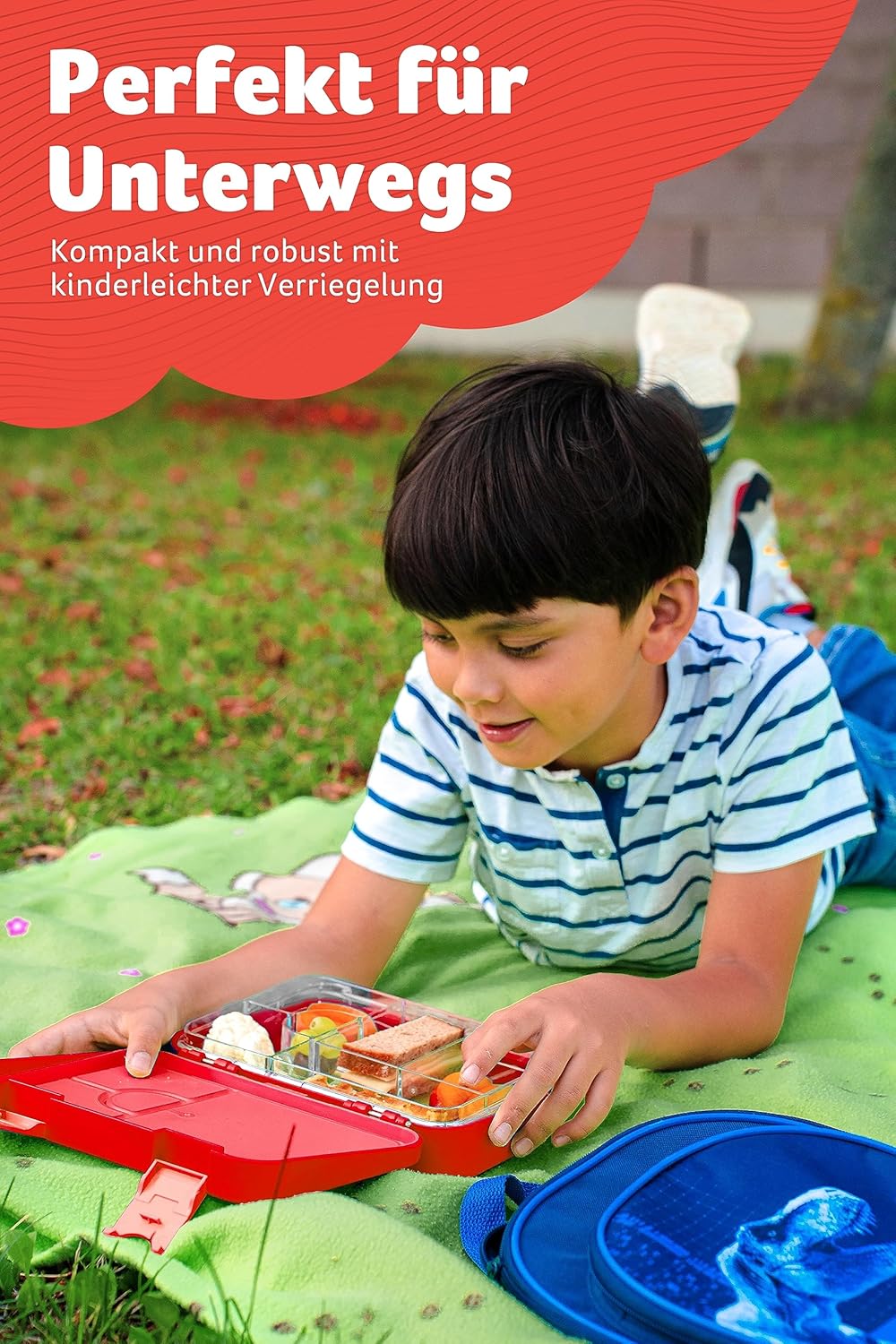 Jarlson® Brotdose Kinder mit Fächern - TONI Lunchbox - Bento Box auslaufsicher – Jausenbox für Kinde