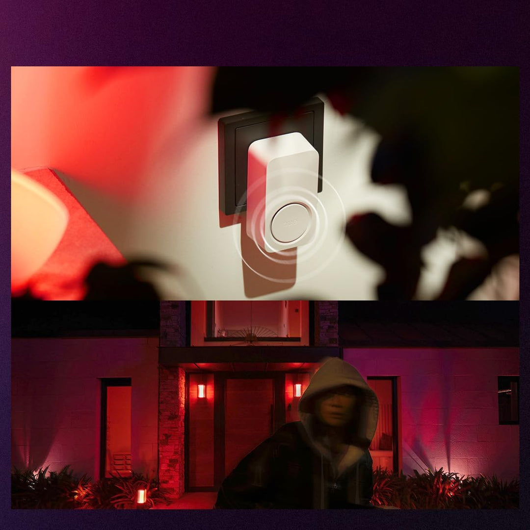 Philips Hue Secure Smart-Türklingel, Ton-Echtzeit-Benachrichtigungen, passt an jede Steckdose, läuft