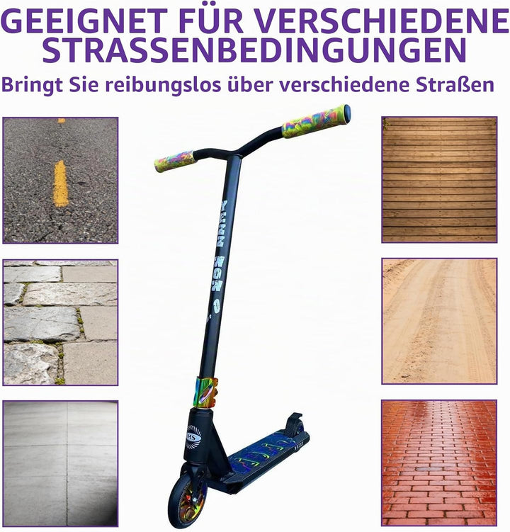 2 Stück 100mm Scooter Ersatzräder, Pro Rollen 100x24mm mit ABEC-9 Lagern, Aluminiumkern Neo Räder, k