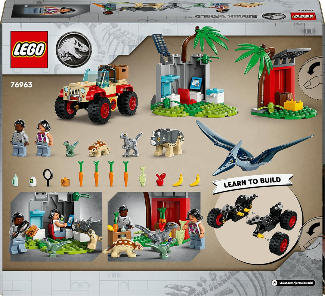 LEGO Jurassic World Rettungszentrum für Baby-Dinos, Set mit kleinen Dinosaurier-Figuren, darunter Tr