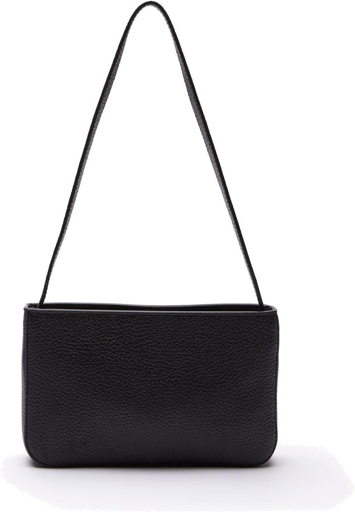 Lacoste Damen Handtasche,Leder (100% Rindsleder),20x12.5x4cm Noir Einheitsgrösse, Noir Einheitsgröss