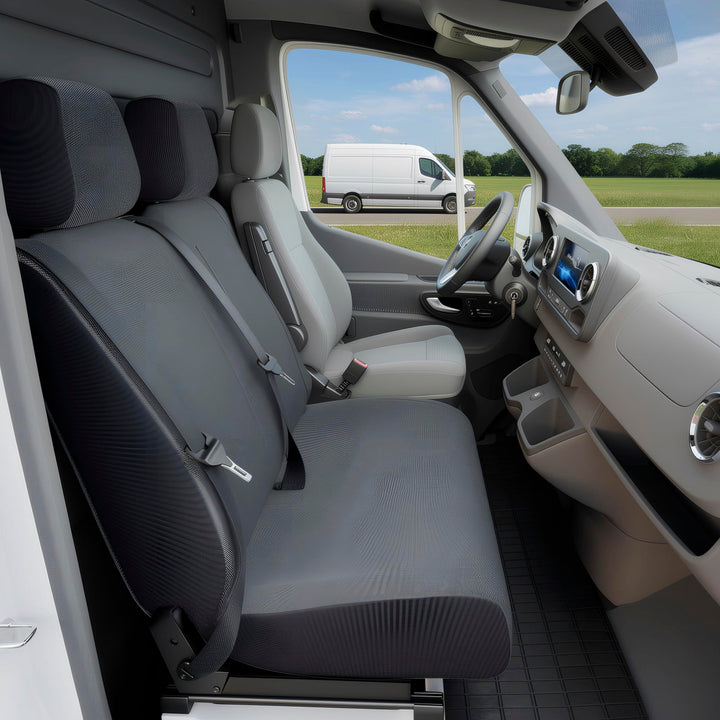 Walser Transporter Sitzbezüge Auto kompatibel mit VW T5, Doppelbank vorne klappbar, Auto Sitzbezüge
