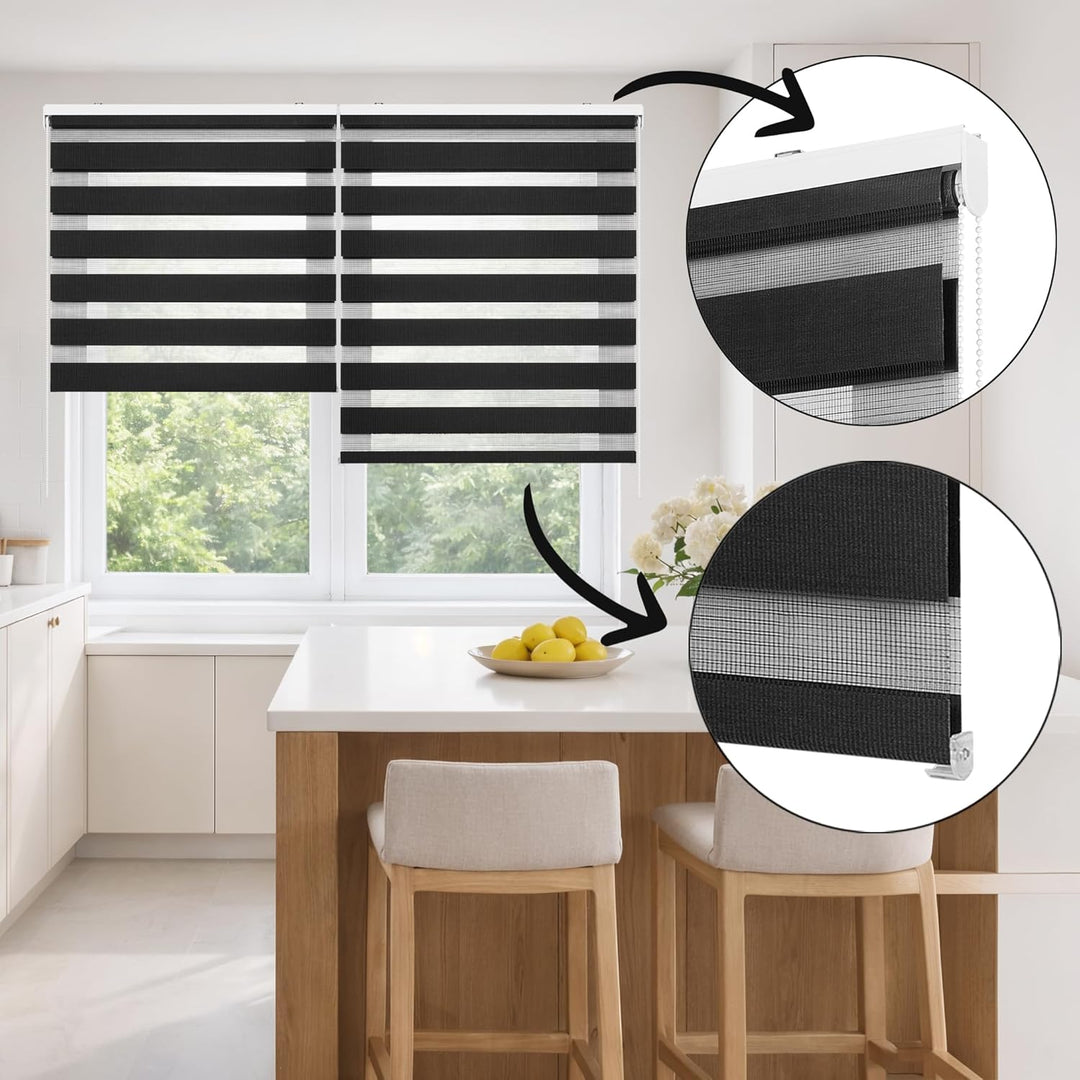 STORESDECO Doppelrollo, Duo Rollo für Fenster und Türen, Zebra Rollo Lichtdurchlässig und verdunkeln