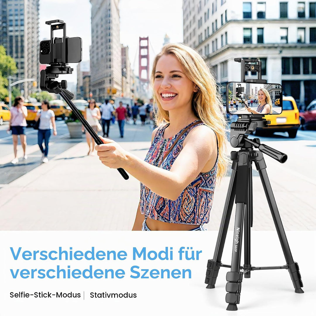 Nineigh Kamera Stativ,Tragbares Handy Stativ für Smartphone iPad mit 45-211cm Höhe, Leichtes Camera