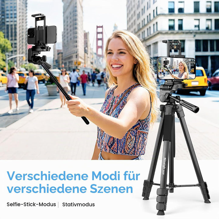 Nineigh Kamera Stativ,Tragbares Handy Stativ für Smartphone iPad mit 45-211cm Höhe, Leichtes Camera