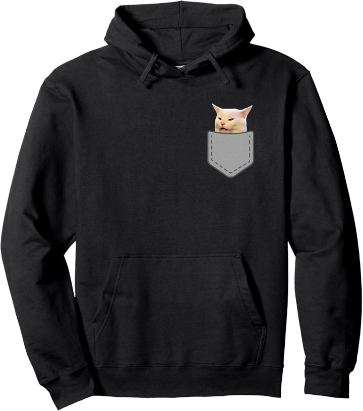 Meme mit Katzenmotiv und Aufschrift "Woman Yelling At Table" Pullover Hoodie