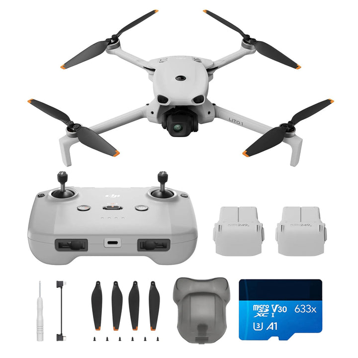 DJI Lito 1 Combo mit 2 Akkus Bundle, Drohne mit 4K Kamera, Hinderniserkennung, ActiveTrack, 4K Video