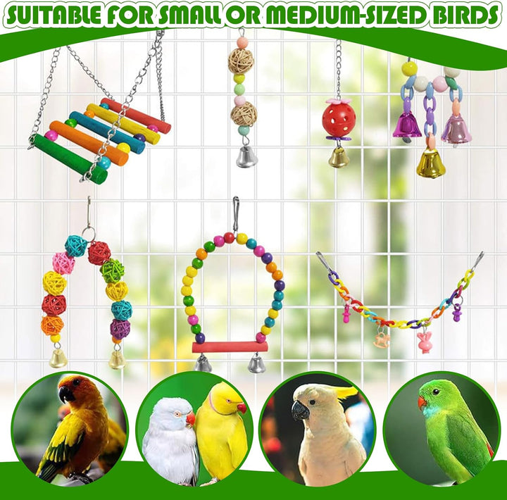 13 Stück Vogelspielzeug für Sittiche, Wellensittich Spielzeug, Vogelkäfig, Vogel Spielzeug, Vogelkäf