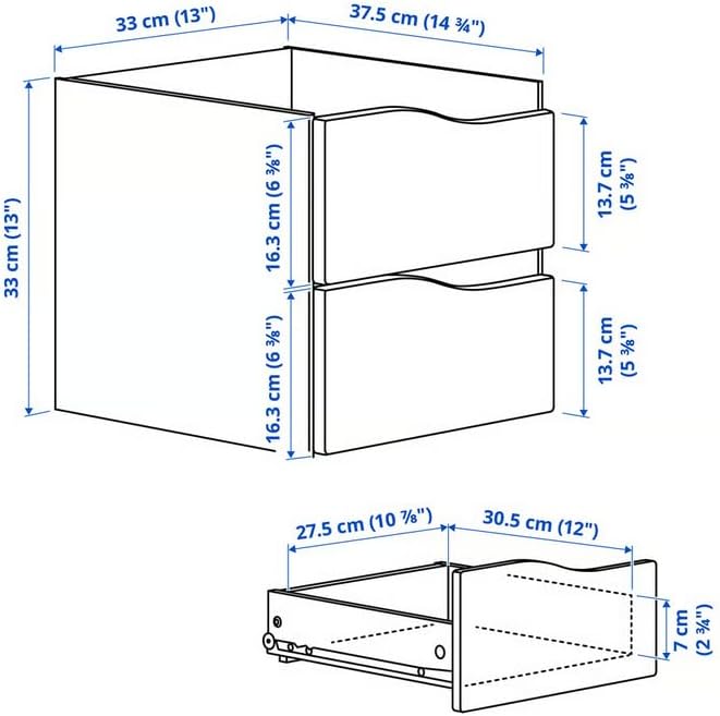 KALLAX Einsatz mit 2 Schubladen, wellenförmig/dunkelgrau, 33x33 (IKE 805.077.12)