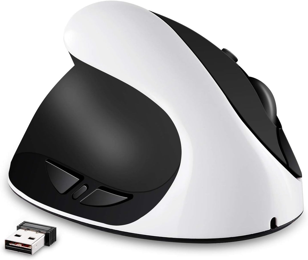 Linkshändermaus, wiederaufladbare AURTEC-2,4G-Drahtlos-Ergonomische Vertikale Mäuse mit USB-Empfänge