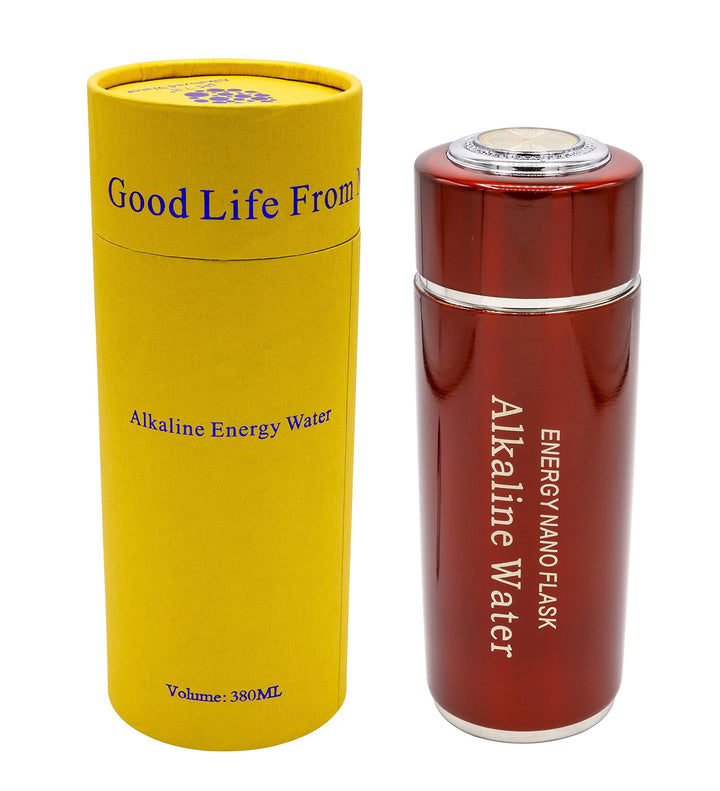 Tragbarer Alkalische Wasserflasche, Alkaline Water Flask Health Cup in rot/red, Rot/red