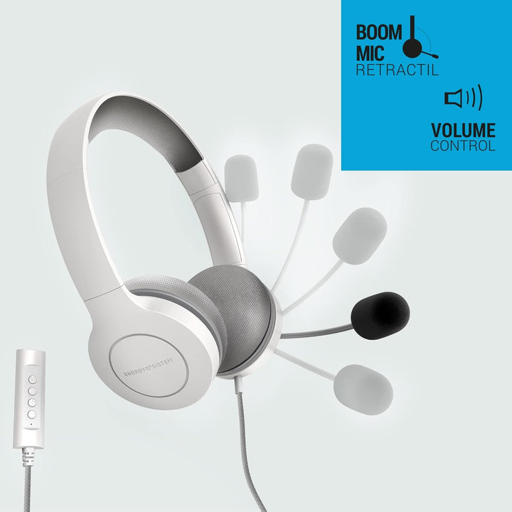 Energy Sistem Headset Office 3 (Kopfhörer mit USB-Anschluss und 3,5 mm, Lautstärkeregler und Mute-Fu
