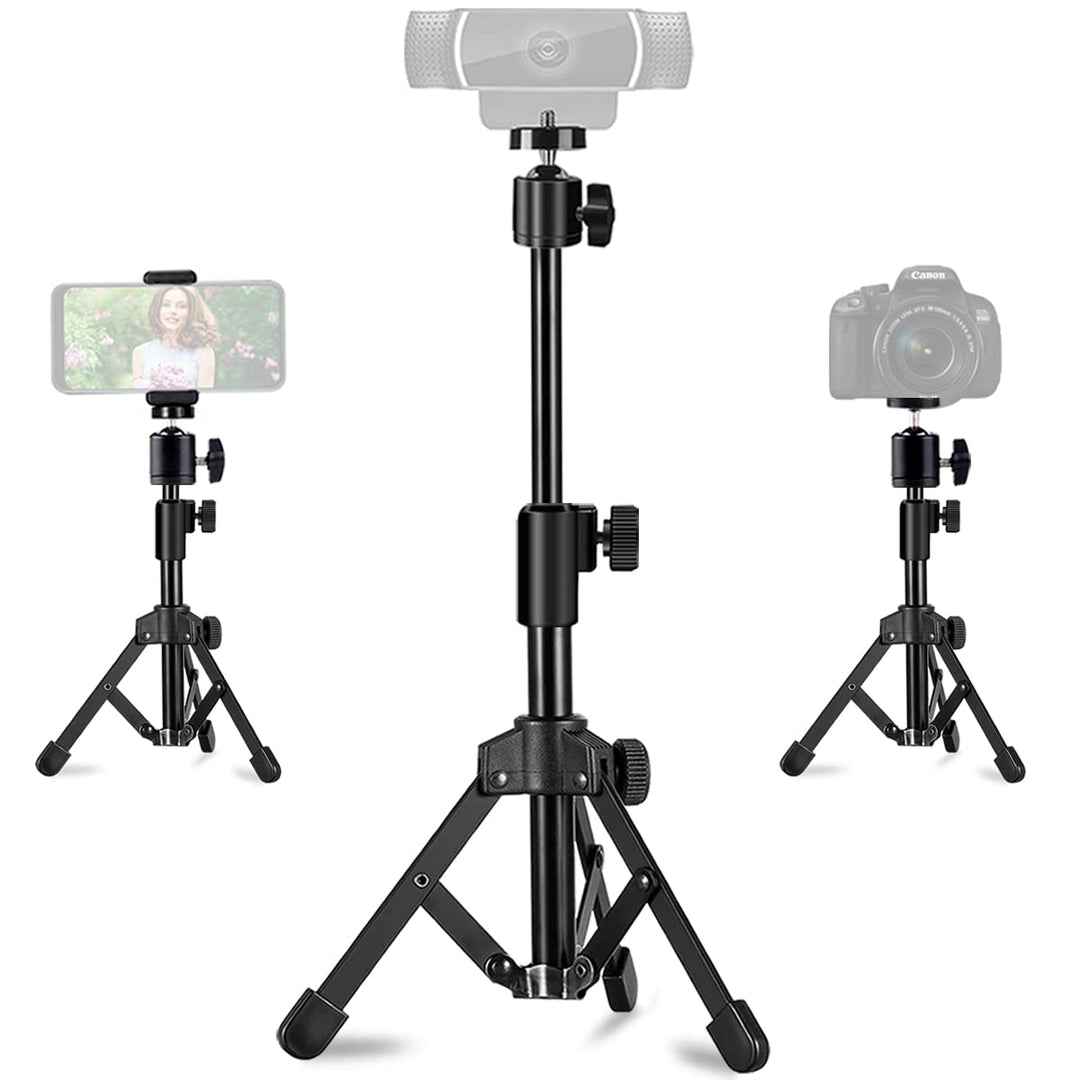 Webcam Stativ Ständer Ausziehbar Desktops Stativ für Kamera/Telefon/Webcam, Schreibtisch Stativ Halt