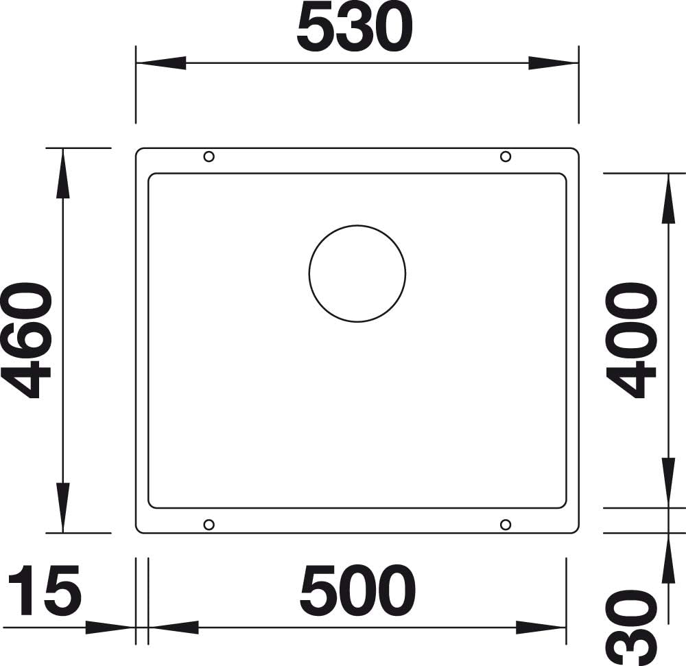 BLANCO SUBLINE 500-U | SILGRANIT anthrazit | Einbauart: Unterbau | ohne Ablauffernbedienung | 60er U
