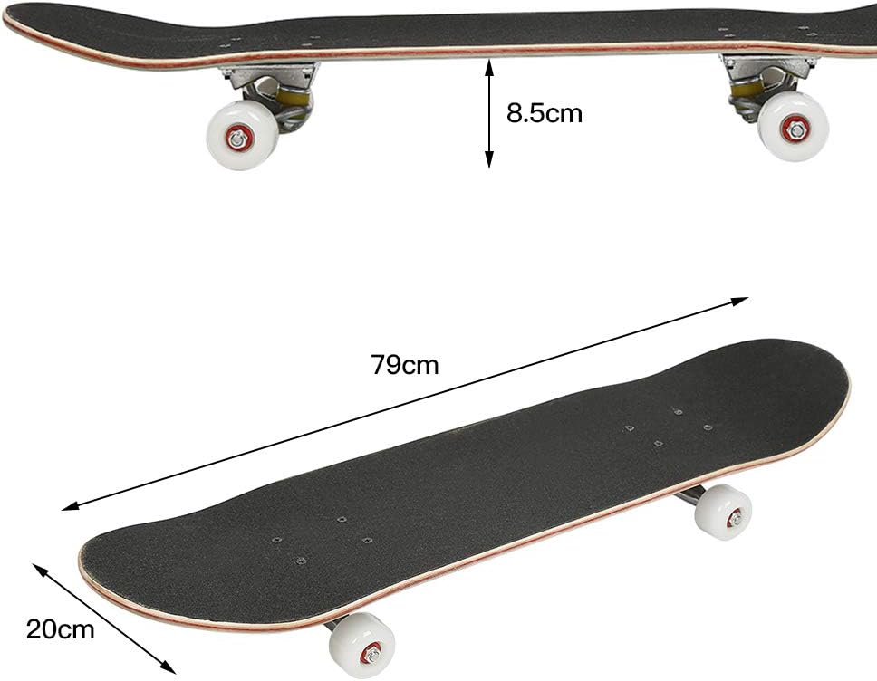 Willonin Skateboard Komplettboard mit ABEC-7 Kugellager 9-lagigem Ahornholz für Kinder Jungendliche