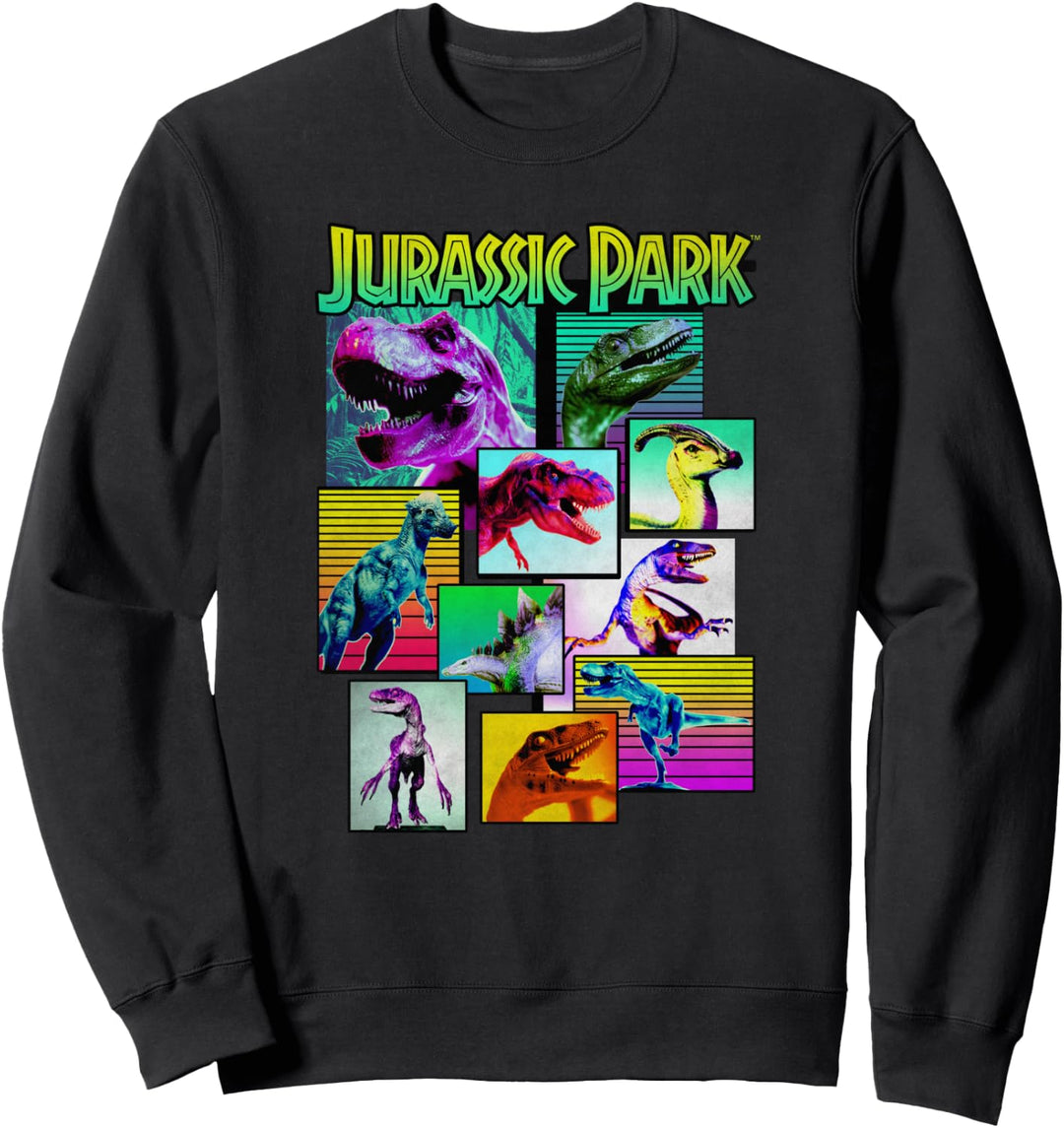 Jurassic Park Dinosaurs Of The Park Neon Retro Sweatshirt
