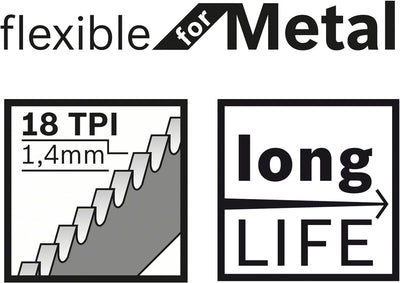 Bosch Accessories Bosch Professional 25 Stück Säbelsägeblatt S 922 EF Flexible for Metal (für Metall