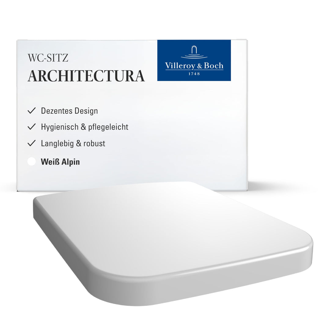 Villeroy & Boch WC-Sitz Architectura - Toilettendeckel Weiss glänzend aus Duroplast - Toilettensitz