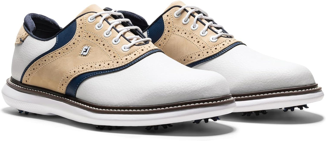 FootJoy Herren Traditionen Vorherige Saison Stil Golfschuh 41 EU Weiss Khaki Peacoat, 41 EU Wei&#xDF