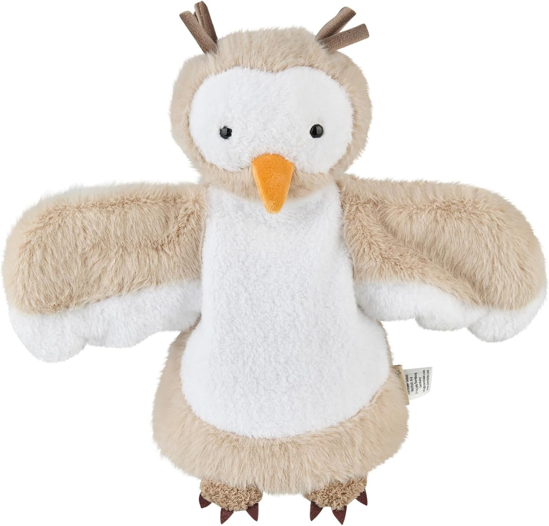 Sterntaler Handpuppe Eule aus weichem Flausch, Kinder- und Babyspielzeug, Kopf wattiert mit Polyeste