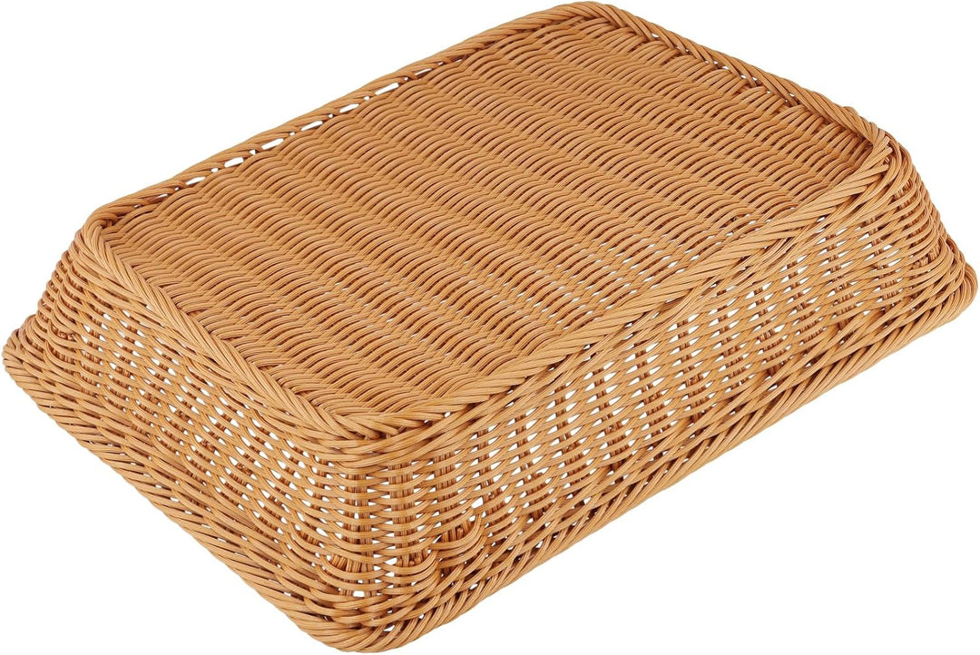 KEILEOHO 3 Stück 40 x 30 x 8cm Brotkorb Rechteckig, Brotkörbchen Plastik, Kunstoff Servierkorb Ratta