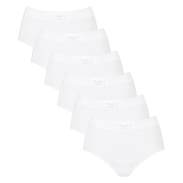 Sloggi 6er Pacl Double Comfort - Damen - Maxi Slip - Baumwolle 38 Weiss, 38 Weiß