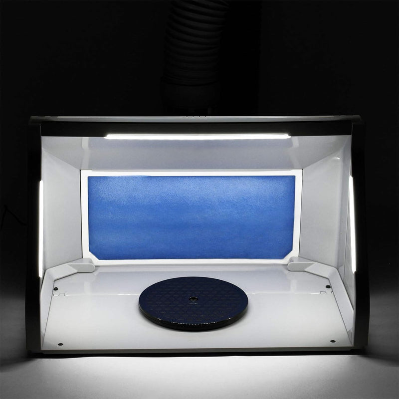 Wiltec Absauganlage 9m³/min, LED-Beleuchtung mit AN/Ausschalter, Zweistufenschalter, Doppellüfter